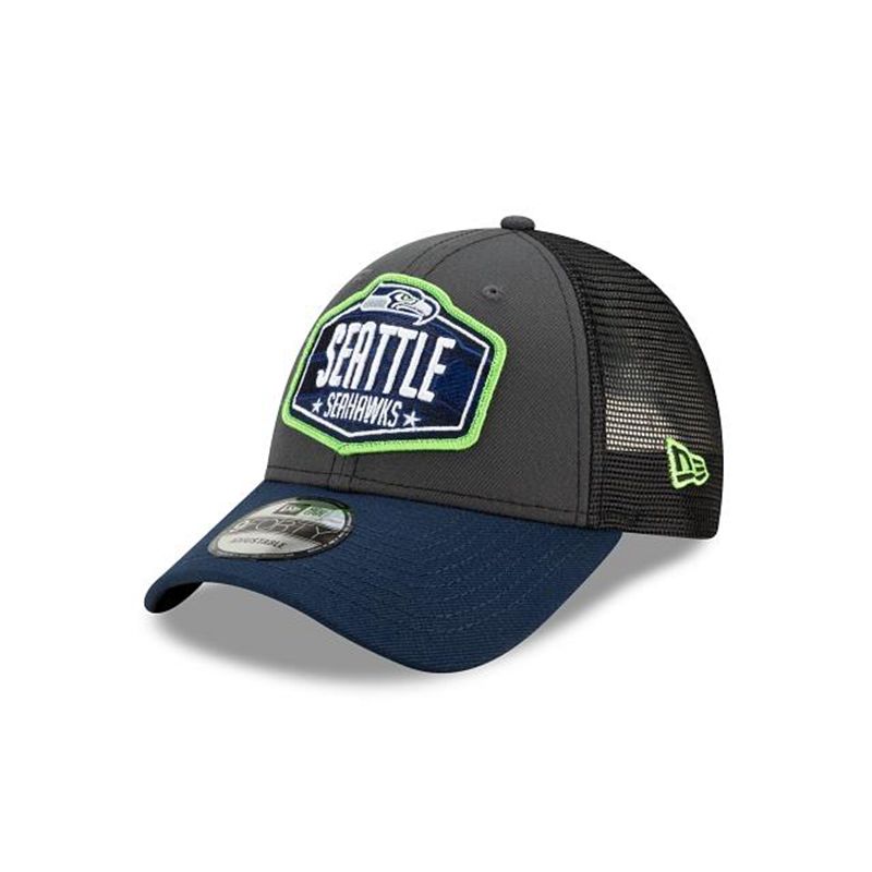 NFL Seattle Seahawks Draft 9Forty Adjustable (RSW0514) - Grey New Era Caps